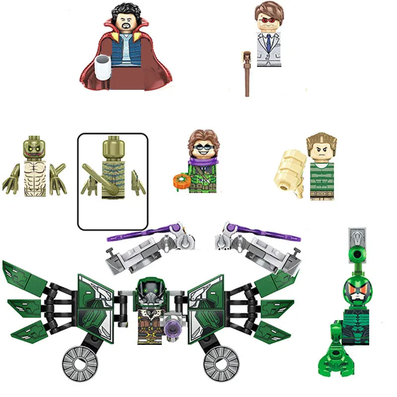 Superhero Series Building Blocks Green Goblin Doctor Octopus Daredevil Sandman Lizard Vulture Figures Bricks Gifts