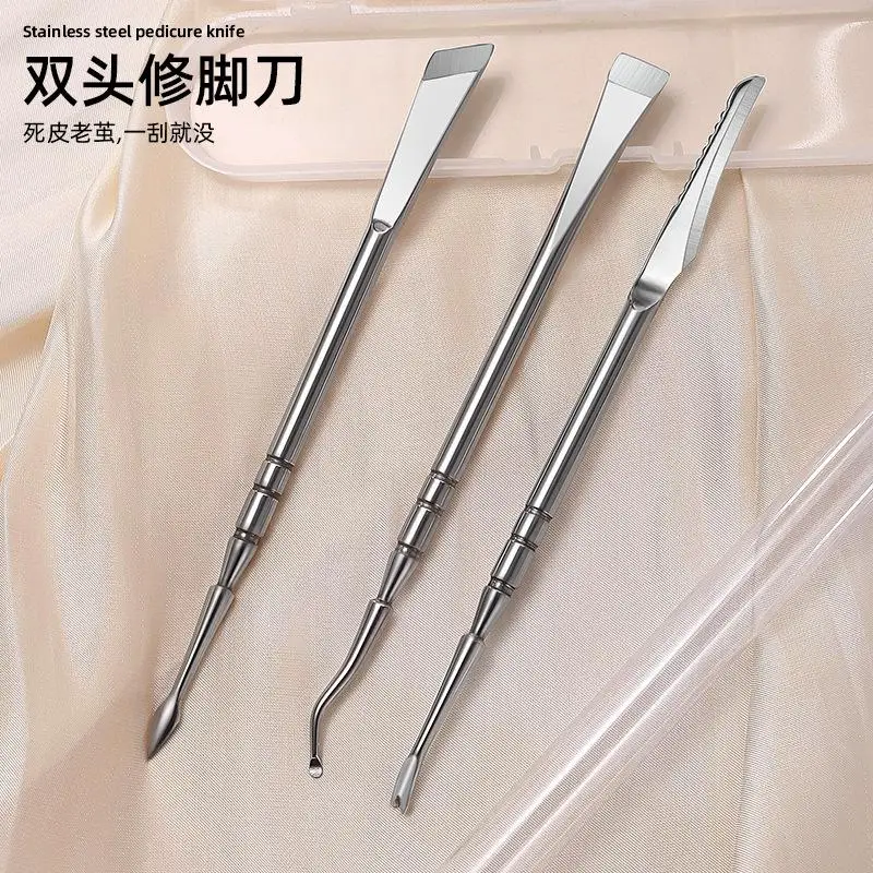 Professionele voetvijl, eeltverwijderaar, roestvrijstalen voetschraper met twee uiteinden, voetverzorgingshulpmiddel voor mannen en vrouwen