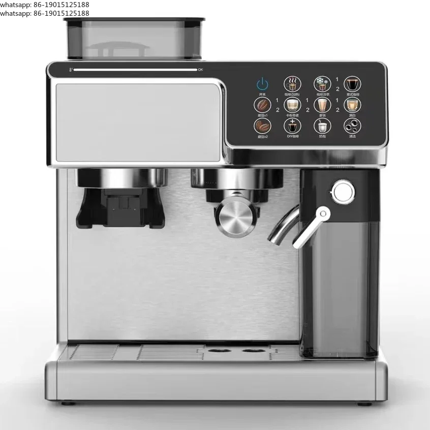 Smart Bean-to-Cup Coffee Machine with Grinder, Double Boiler Espresso Maker, Cold Brew & Professional Digital Control