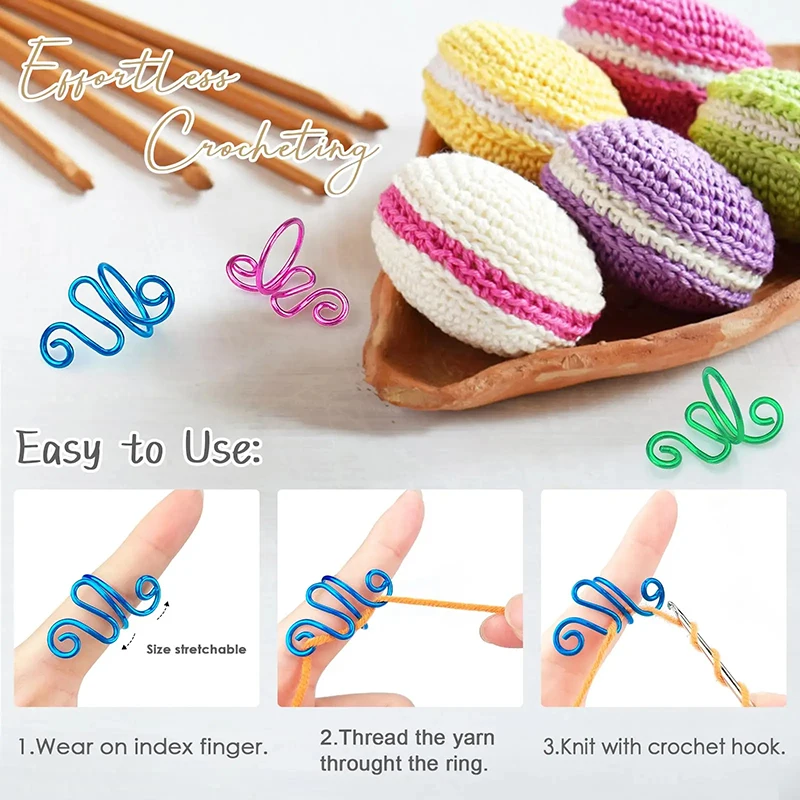 1/10 Stuks Verstelbare Haak Spanning Ring Handgemaakte Haak Spanning Ring Cadeau Crocheters Breiers Valentijnsdag Geschenken Breien