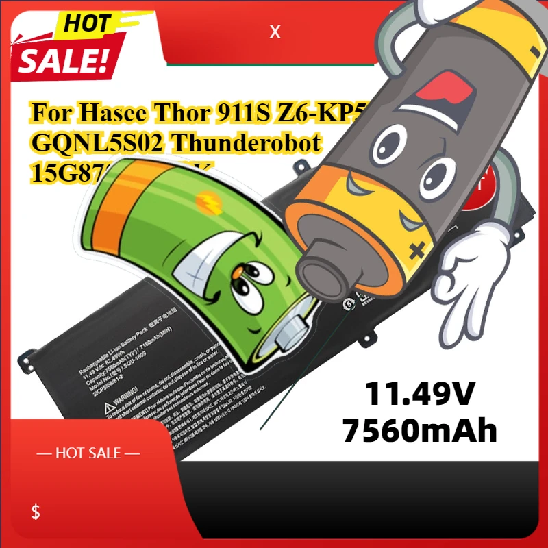 

SQU-1609 1611 1710 1713 1714 Laptop Battery For Hasee Thor 911S Z6-KP5G QNL5S02 Thunderobot 15G870-XA70K Dino-X5ta X6 X7A 4K X8S