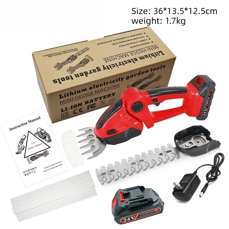 

Home Garden Multi-Function Pruning Shears, 24V Cordless Lithium One-Hand Hedge Trimmer, Electric Lawn Hedge Cutter