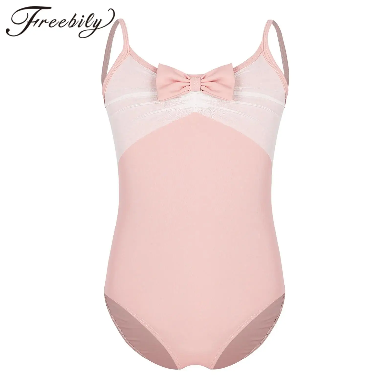 

Ballet Leotard Kids Backless Ruched Spaghetti Straps Gymnastics Bodysuit for Practice Performance Girls Ballerina Dance Costumes
