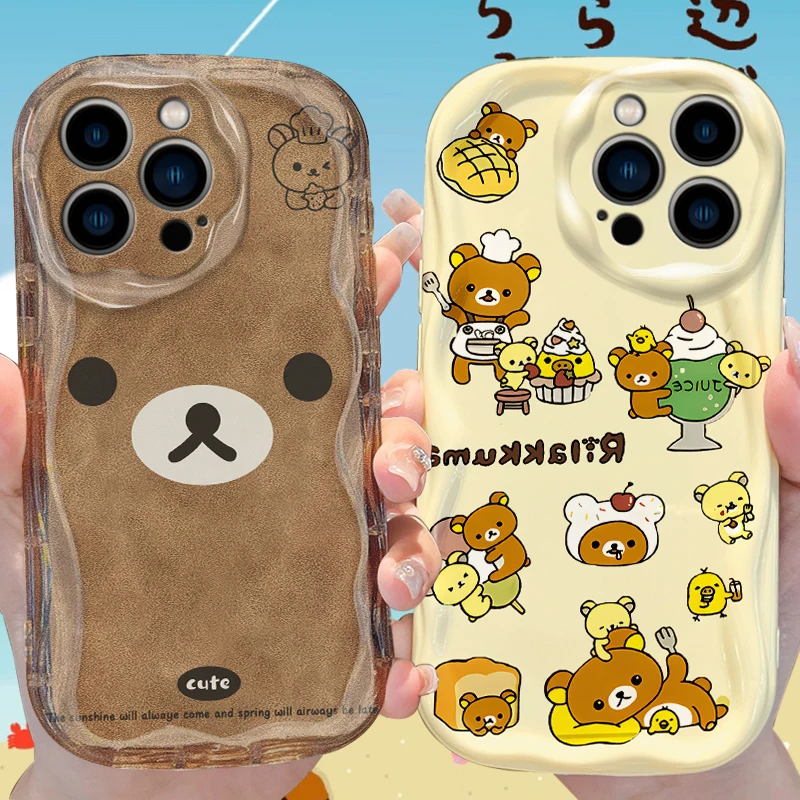 

Чехол R-Rilakkuma Wave для iPhone 16 E 15 Pro Max 14 13 12 Mini 11 Pro Max XS X 8 7 Plus, мягкие силиконовые противоударные чехлы Funda