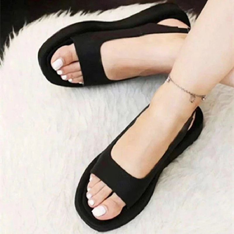 Women Sandals 2023 Summer Shoes For Women Elegant Low Heels Sandals Summer Slip On Platform Sandalias Mujer Flat Heeled Sandals