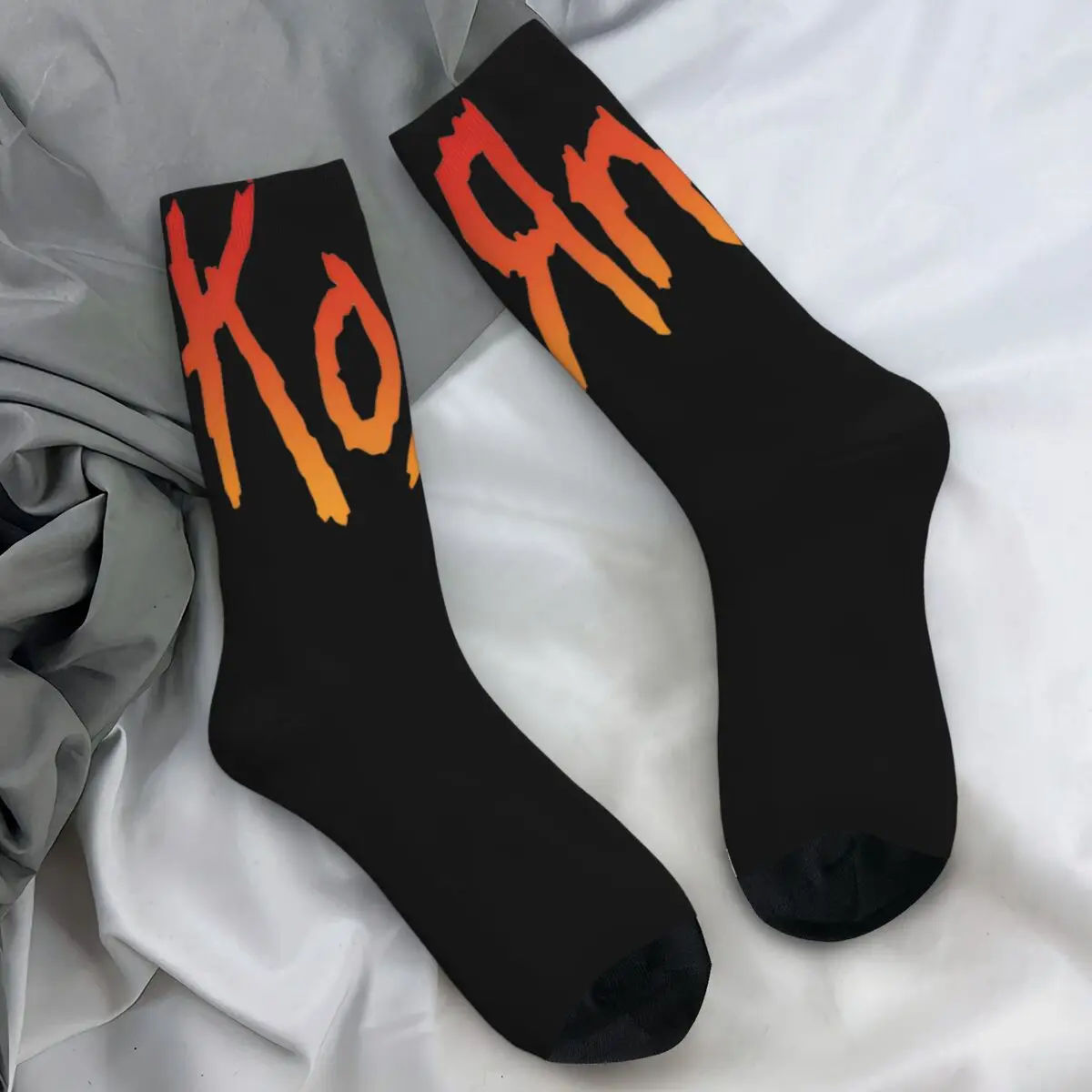 Korn Metal Band Stockings Printed Vintage Socks Spring Anti Bacterial Socks Men Skateboard Medium Soft Socks