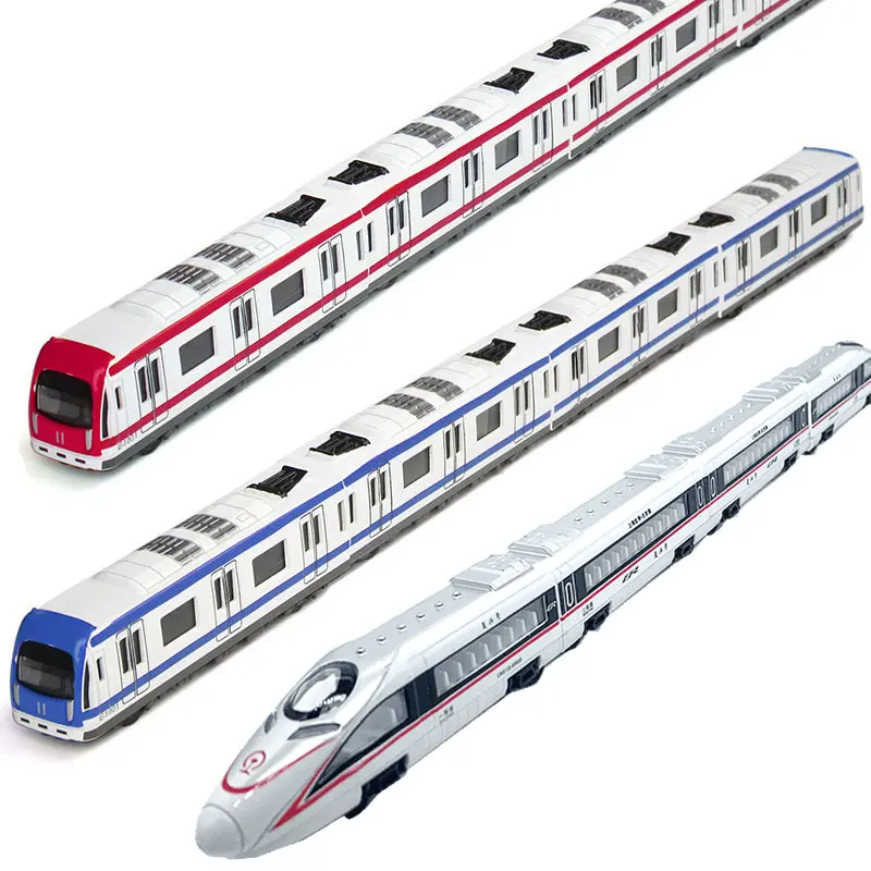 Metal subway small train set alloy magnetic detachable Rebound vehicle toy locomotive model