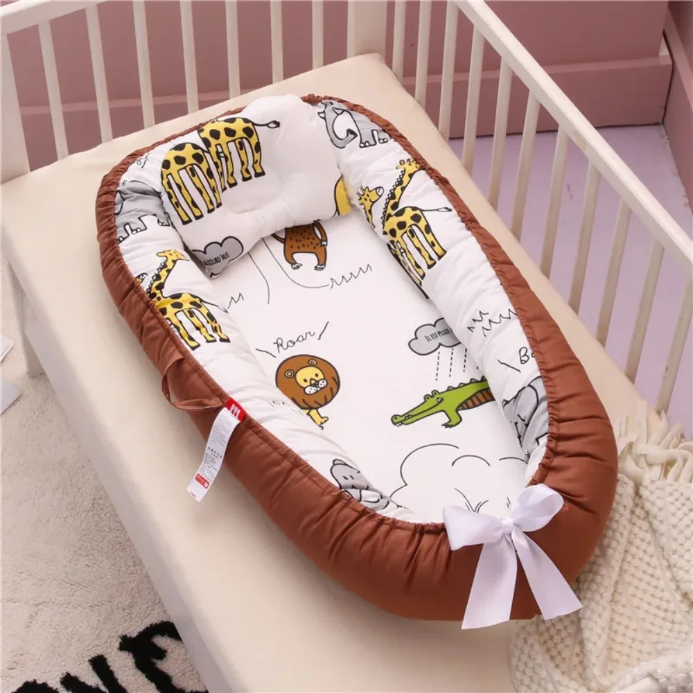 Portable Baby Mobile Bed with Detachable and Washable Bedside Suitable for Co Sleeping Traveling and Daycare Use