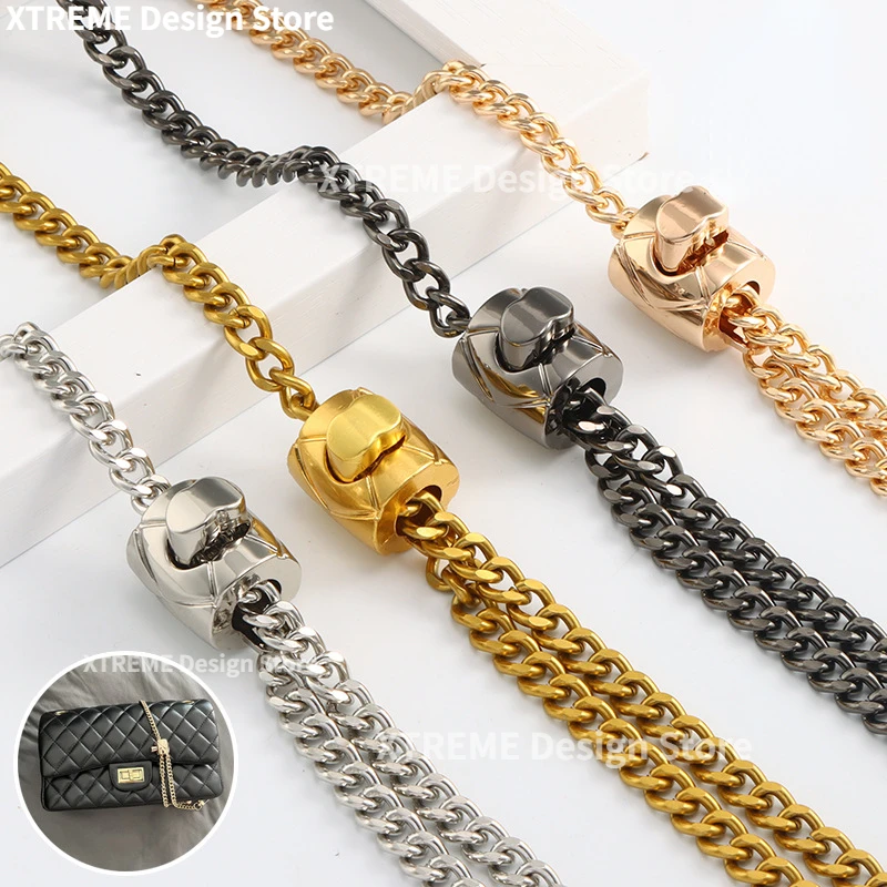 120cm Bags Chains Gold Belt Hardware Handbag Accessory Metal Alloy Bag Chain Strap for Women Bag Belt Straps Bag Accessories