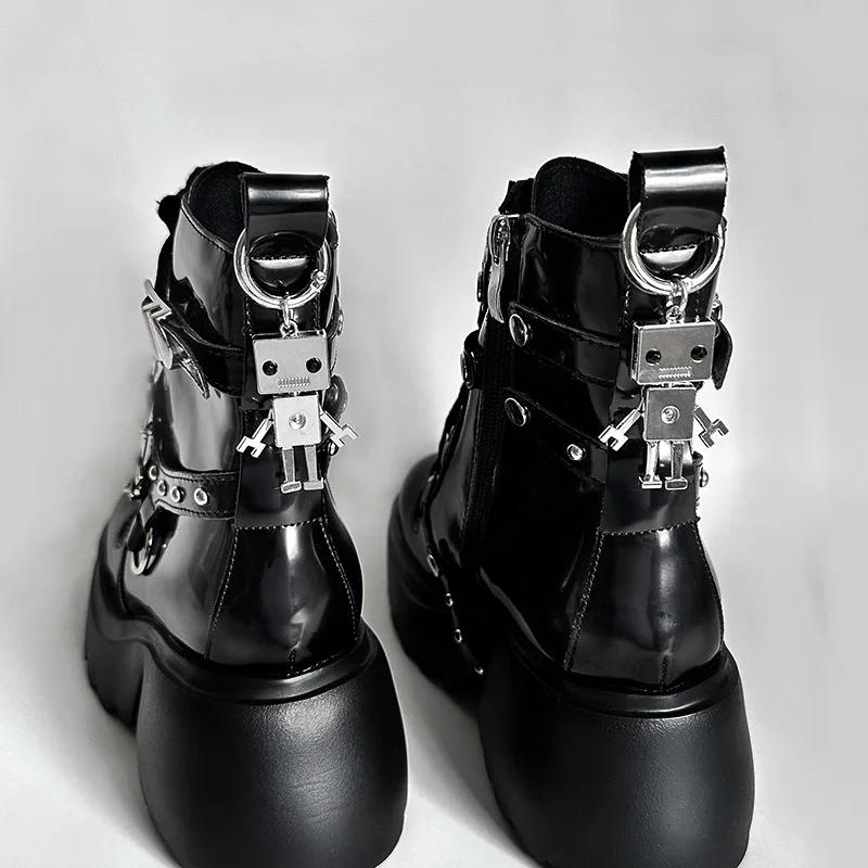 2pcs Boots Accessory Steampunk Square-Toe Robot Shoes Buckle Metal Shoe Pendant Boots Heel Decoration Cool Fashion Party Jewelry