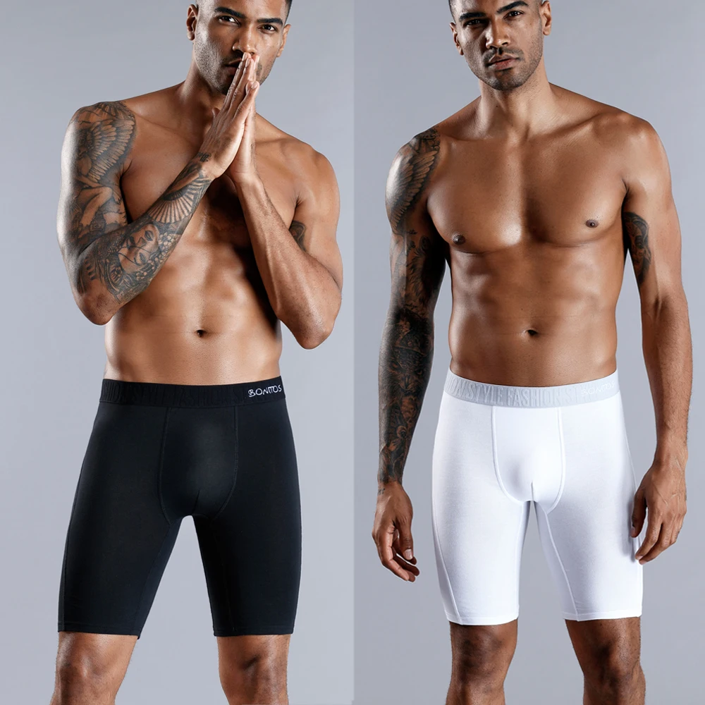 4pcs long boxers for men underwear plus size Men's panties sexy long leg underpants cotton Mens boxer shorts fashion male Trunk - Image 4