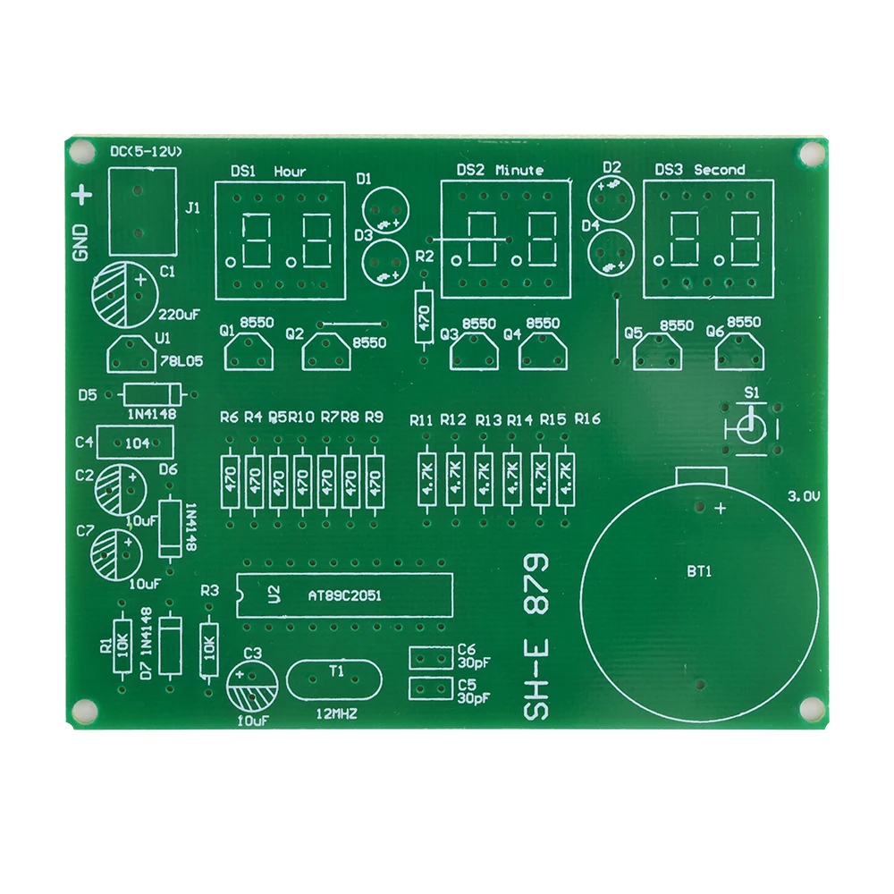 AT89C2051 Digital LED Display 6 Bits Electronic Clock Electronic Production Suite DIY Kit Soldering Practice for School Science