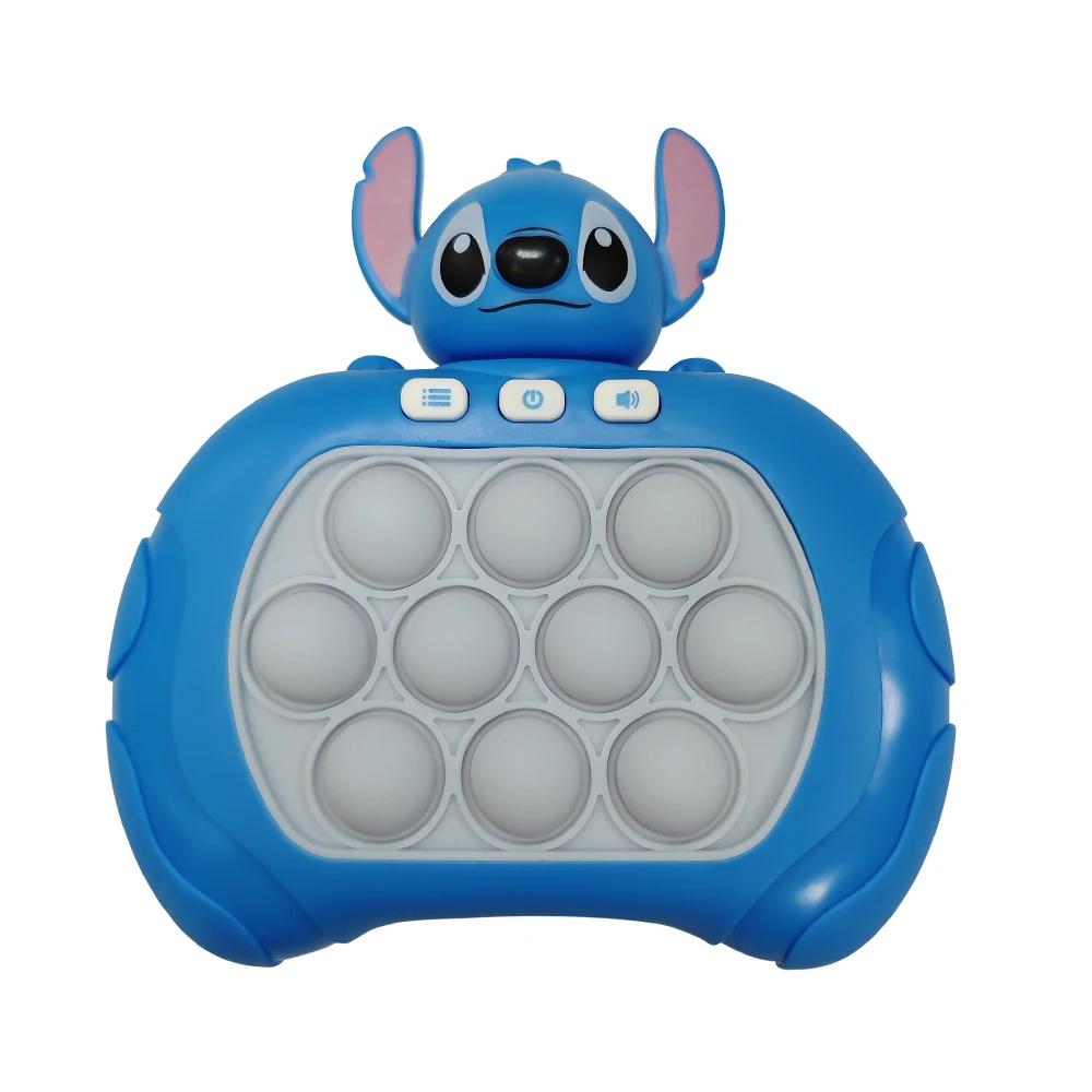 Sanrio Stitch Quick Push Bubbles Game Machine Unisex Fun Whac-A-Mole Squeezing Anti Stress Sensory Bubble Fidget Toy Gifts