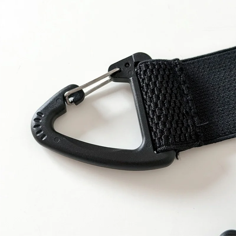 Stilvolle und minimalistische taktische Hosenträger für Erwachsene, 4-Clip-Stretch-Hosenträger mit dreieckigen Schnallen, Hosenträger im Workwear-Stil – Detail 4