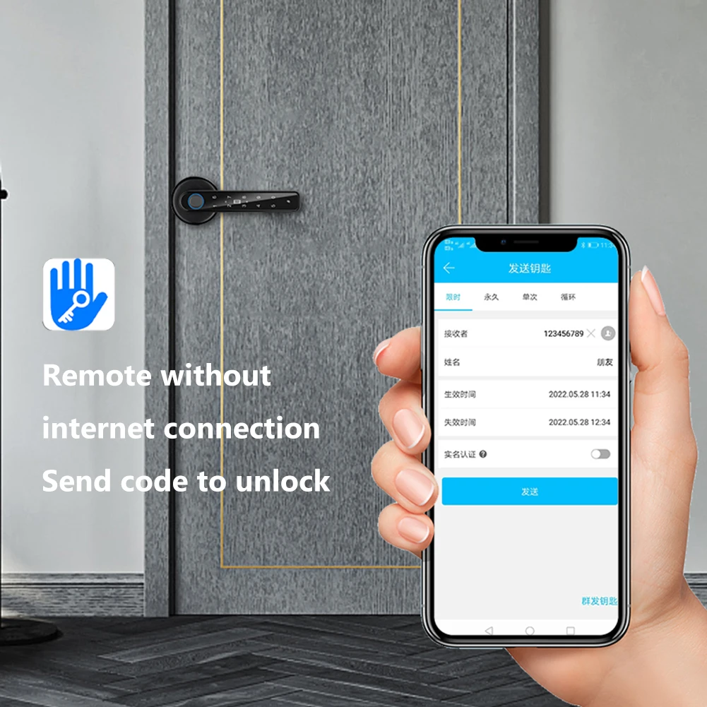 Password Handle Lock Biometric Fingerprint Password Key Unlock Anti Peeping Type-C Emergency Charge for Home Office Glass Doors