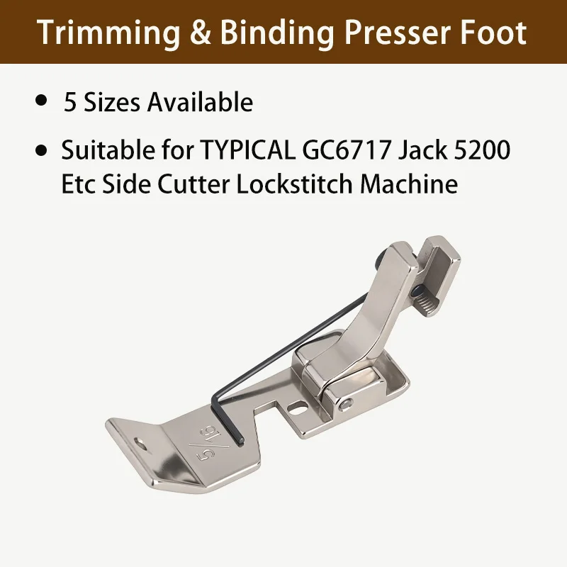 GC6717 Trimming & Binding Presser Foot with Knife for TYPICAL GC6717 Jack 5200 Etc Side Cutter Lockstitch Sewing Machine Parts
