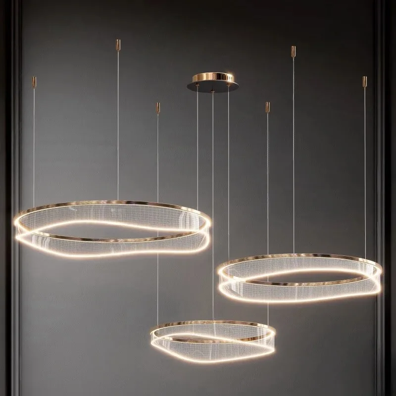 

2026 New Luxury Art Decorative Circular Pendant Lamp Living Room Designer Simple Ceiling Chandelier Hotel Restaurant Decorative