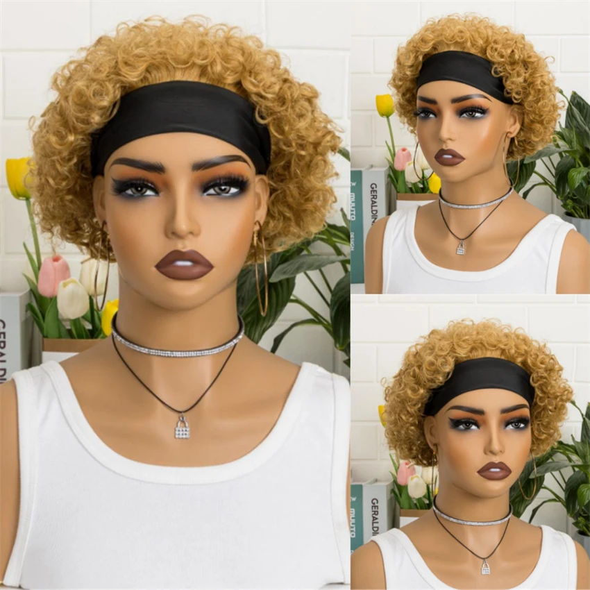 Machine Made Cap Human Hair Wig for Women, Easy Install No Glue Headband Wig, Beginner Friendly Human Hair Wig