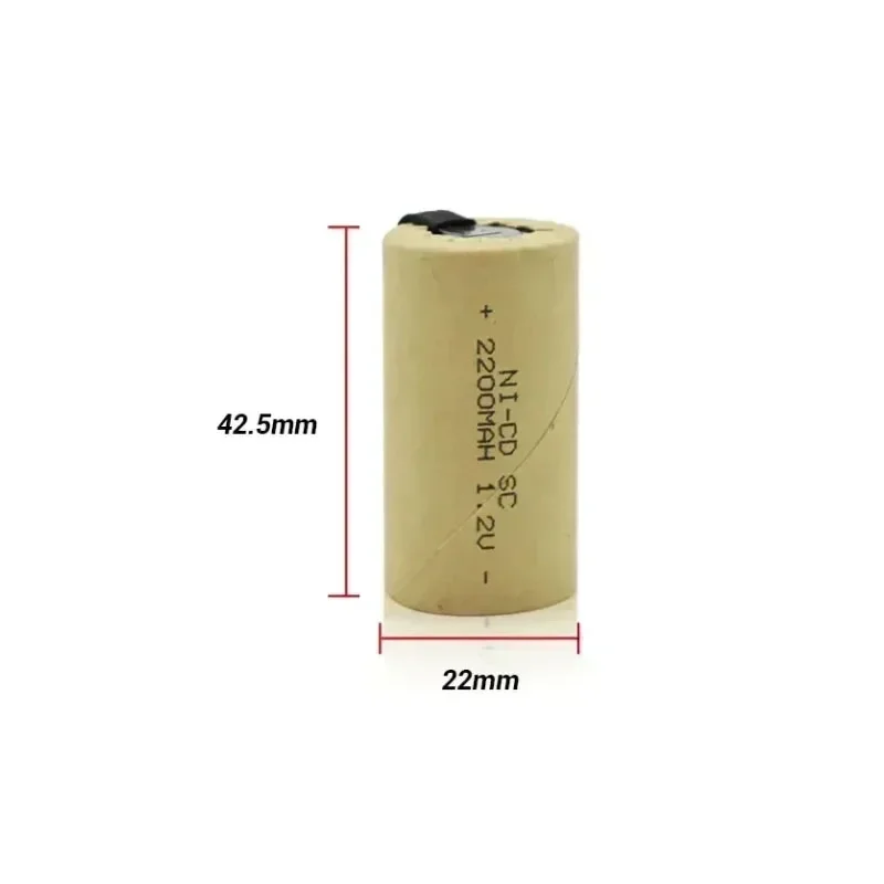 Screwdriver Drill SC Battery1.2V2200mah Sub C Nickel CadmiumRechargeable Battery with Label Power ToolNickel CadmiumSUBC Battery