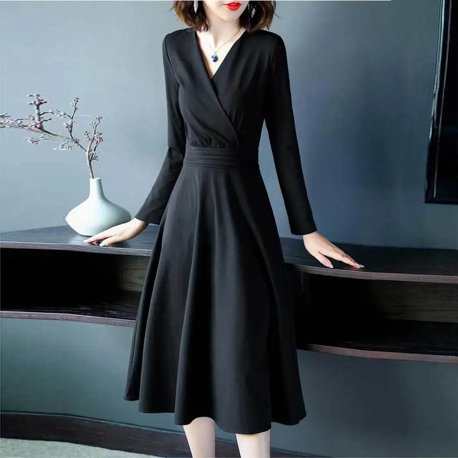 Occupational Female Summer Flounced Collar Clothes Workwear Elegant Business Office Pencil and Knee Dress Vestidos G27