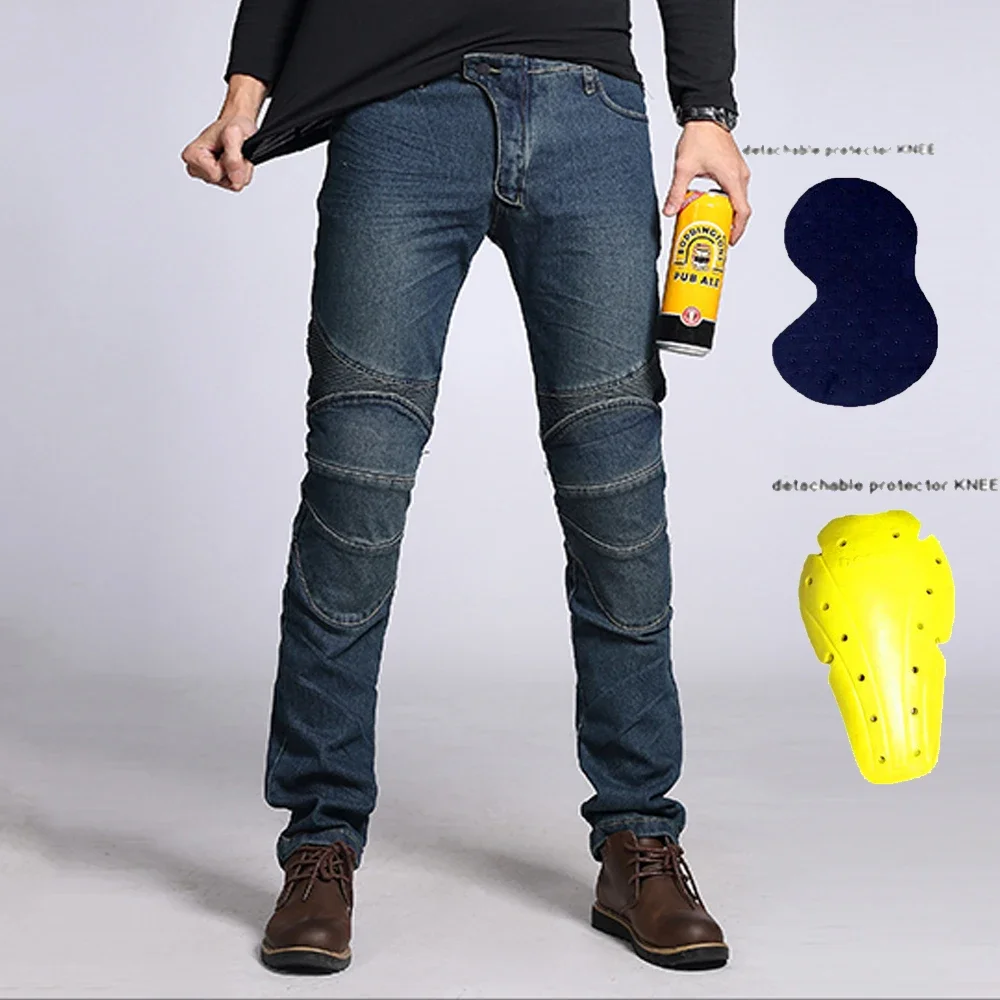 New Motorcycle Pants Motorbike Riding Jeans Anti-fall Classic Motorcycle Rider Pants Motocross Denim Trousers for All Seasons