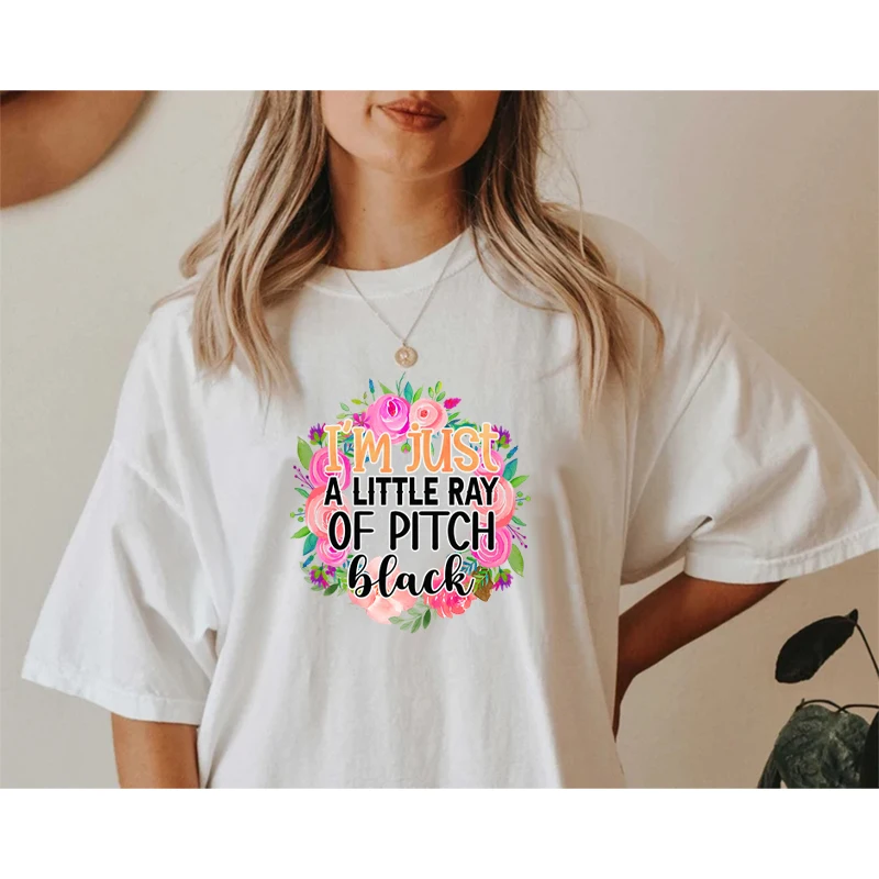 Flowers Word  Ironing Print Patch  On Clothing Colorful Fashionable Sarcasm Thermals Transfer Decals Patches DIY