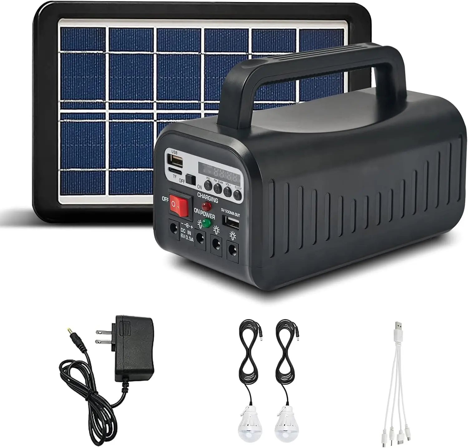 Solar Generator Soyond Solar Powered Generator with Panel Included Portable Power Station with  LED Bulbs for Home Use