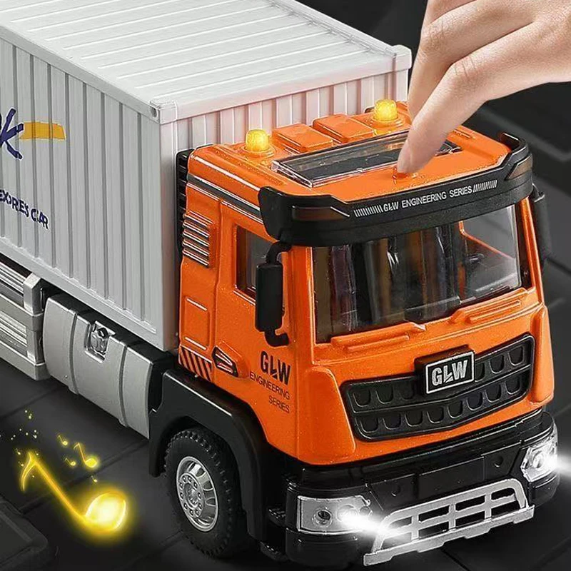 1:40 4Styles Orange Pullback City Transport Truck Urban operation vehicle Cargo Car Alloy Educational Toys for Children Gifts