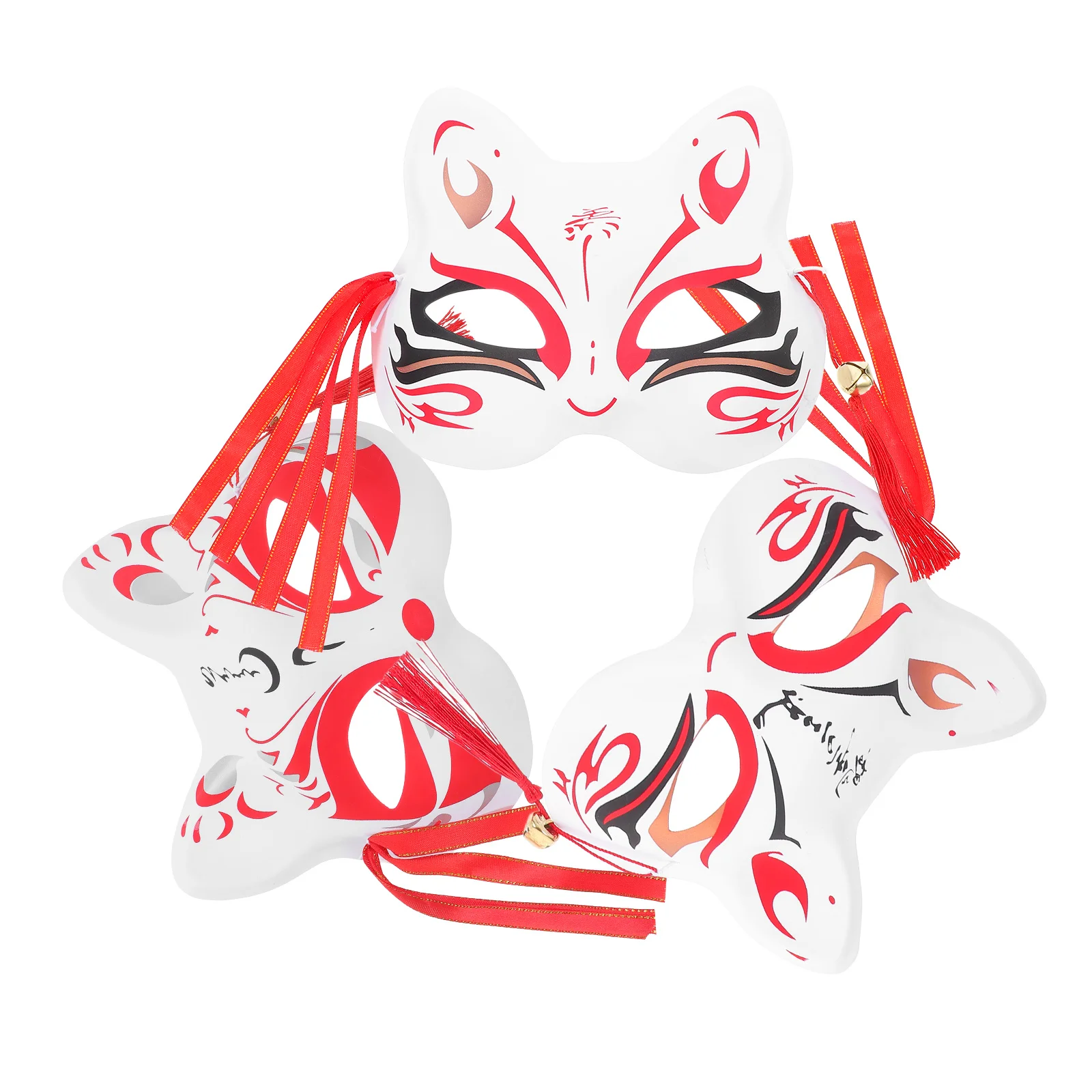 

3Pcs Cosplay Cat Mask Half Face Masquerade Party Costume Mask Japanese Style Animal Decorative Cat Masks Party Favor