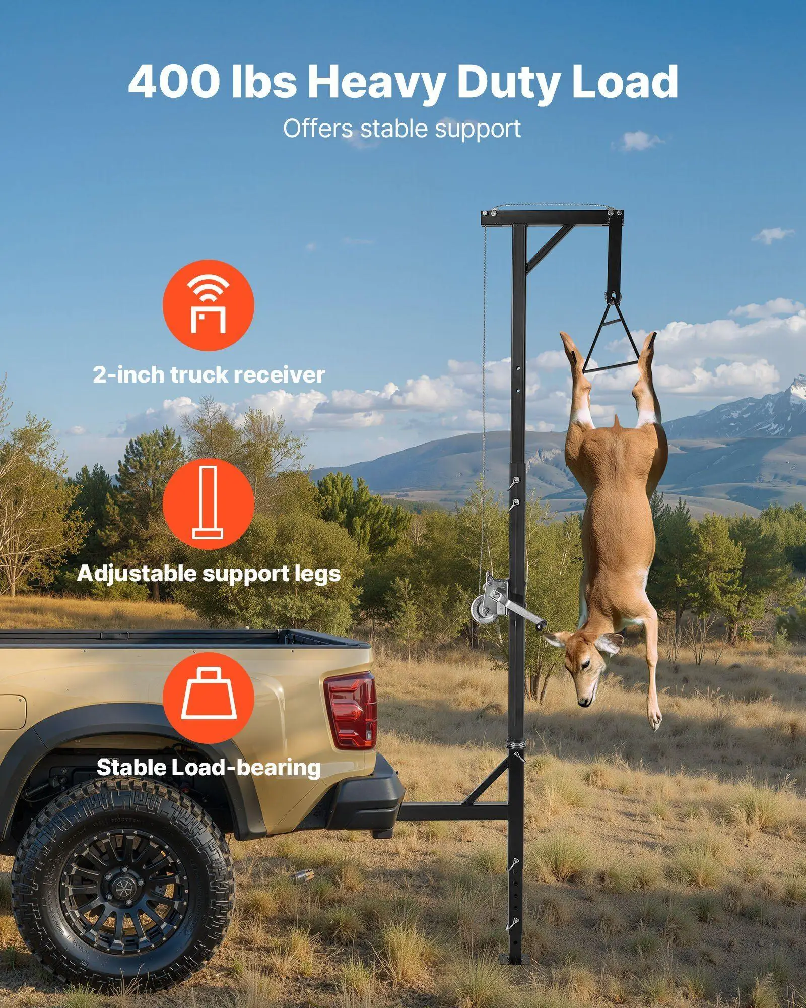 رافعة وصلة شاحنة تحميل 400 رطل مع 360 درجة °   دوران وارتفاع قابل للتعديل من 73.6 إلى 100 بوصة