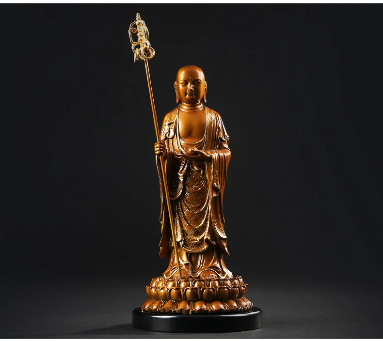 26 CM large size Ksitigarbha Bodhisattva Buddha # Buddhist disciple HOME family efficacious Protection FENG SHUI copper statue