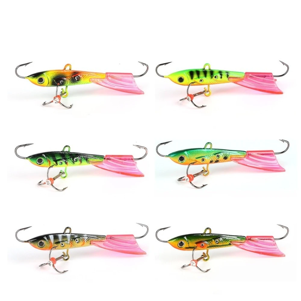 New 8.2cm 20g Winter Ice Fishing Lure Artificial AD-Sharp Spoon Metal Lures Jigging 4styles Lead Hard Hook High Quality