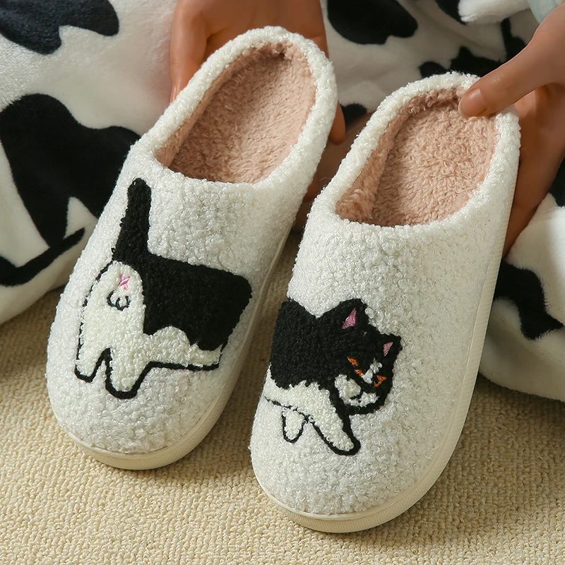Cartoon Cute and Interesting Dachshund Dog Women Slippers Indoor Warm Comfort Lightweight Bedroom Concise Winter Cotton Shoes