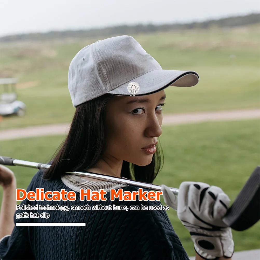 

2pcs Portable Zinc Alloy Golfs Markers Exquisite Carving Hat Clips Creative Ball Markers For Grass Outdoor Lightweight Durable