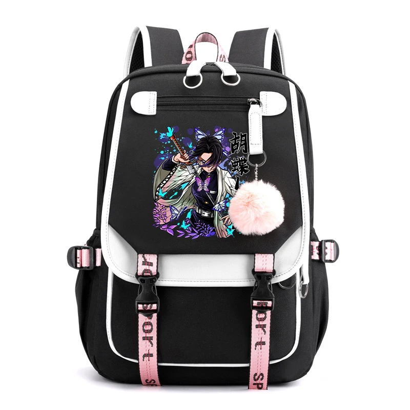 Hot Anime Kochou Shinobu Backpack Backpack Kids School Bag Teens Travel Bag Daily Backpack