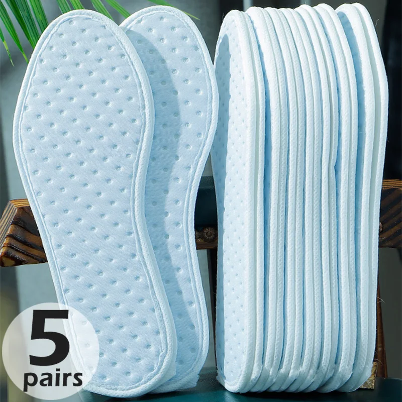 Disposable Insoles Nature Wood Pulp Insoles Breathable Thin Sweat Absorbing White Comfortable Shoe Pads for Men Women