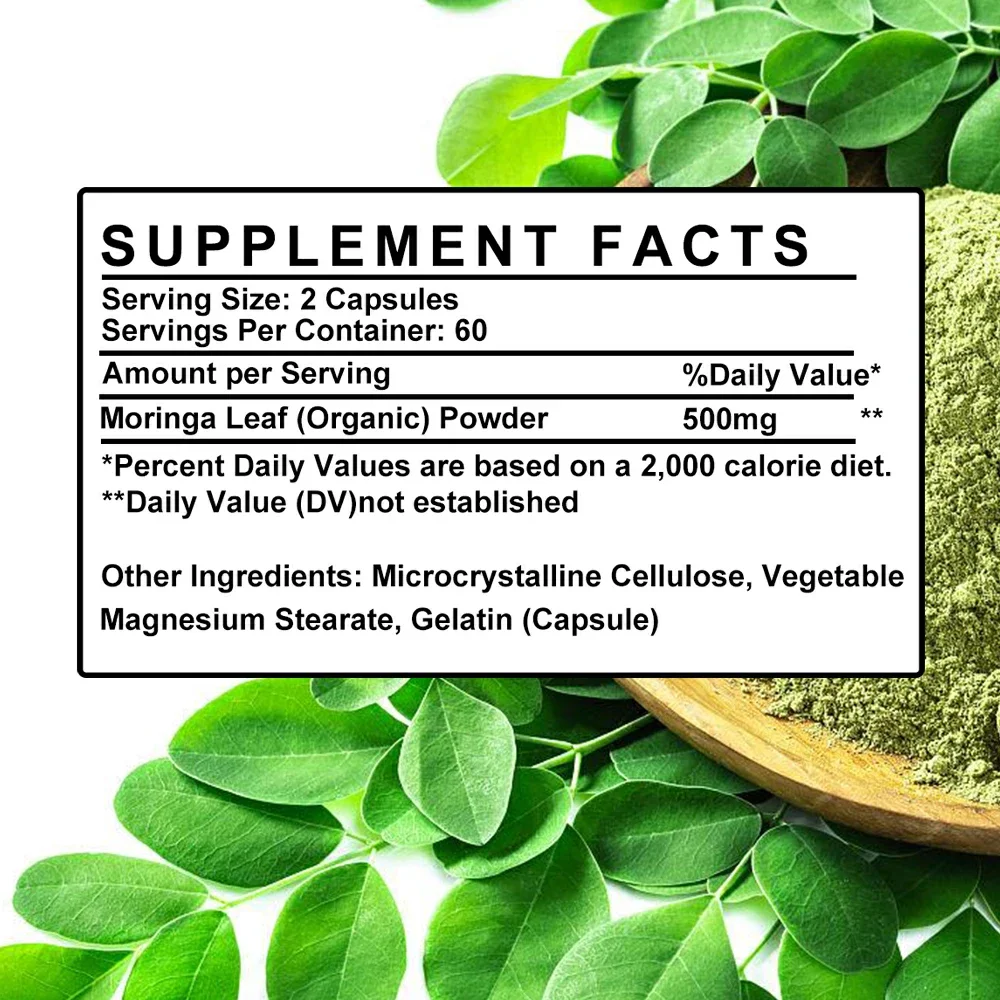 Organic Moringa Nutrient-Dense Green Superfood - Supports Detoxification, Antioxidant and Gut Health