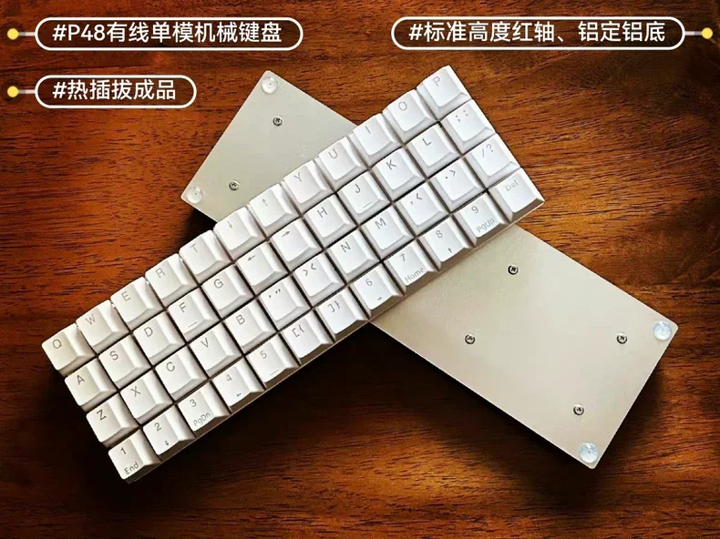 Teclado planck com fio x10 original, 24 teclas, personalizado, modo único, placa de alumínio, teclado dividido, ergonomia, suporte flâmula