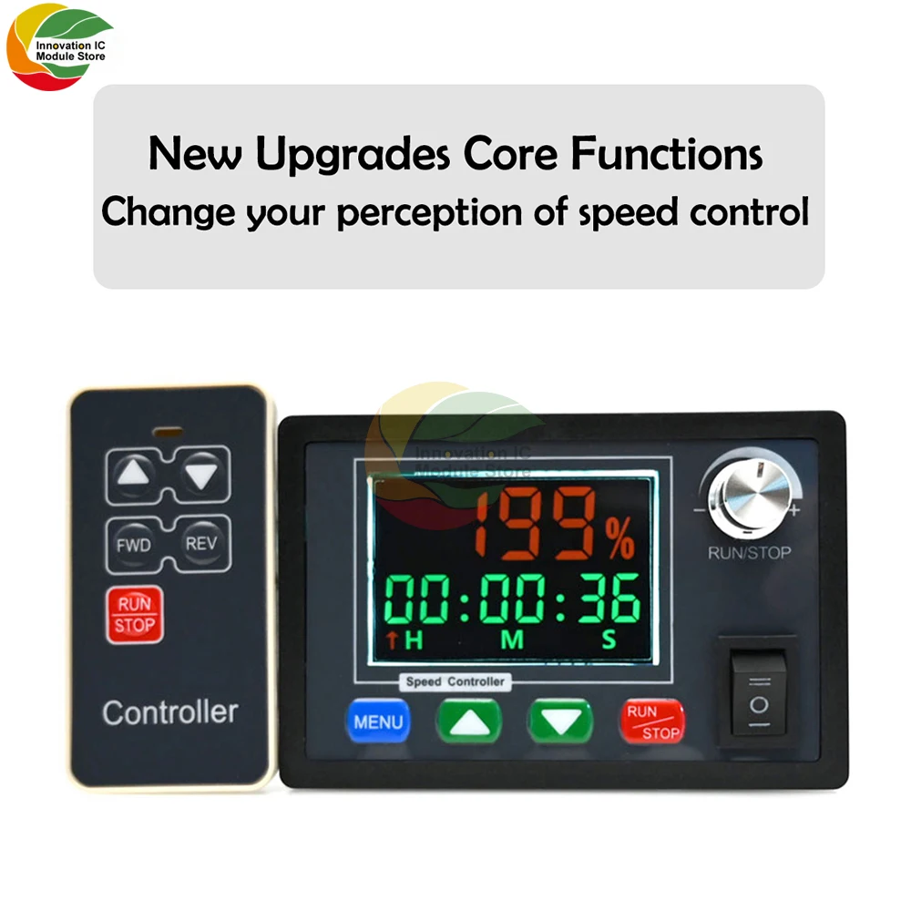 DC10-55V 40A Wireless Remote Control Intelligent DC Brush Motor Speed Controller Support Double Speed Timing Forward Reverse