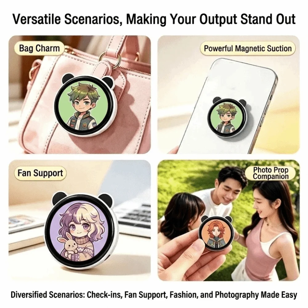 Magnetic Magnetic Electronic Badge Interactive Light‑Up Trendy Collectible Pendant Smart Decor Compact Lightweight