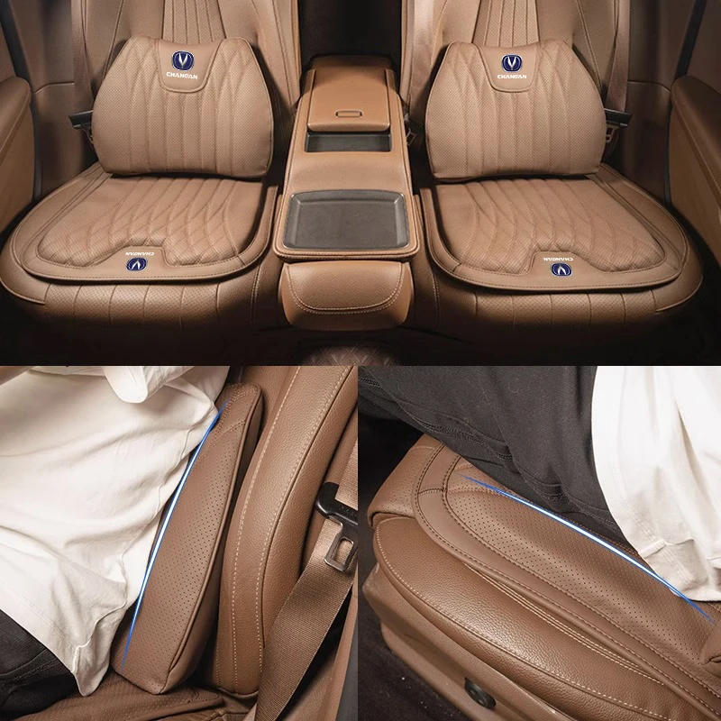Car Leather Seat Cushion Breathable Comfortable Lumbar Support For Changan UNI-K CS35 CX70 CS85 CS55 CS75 CS15 F70 Alsvin UNI-T