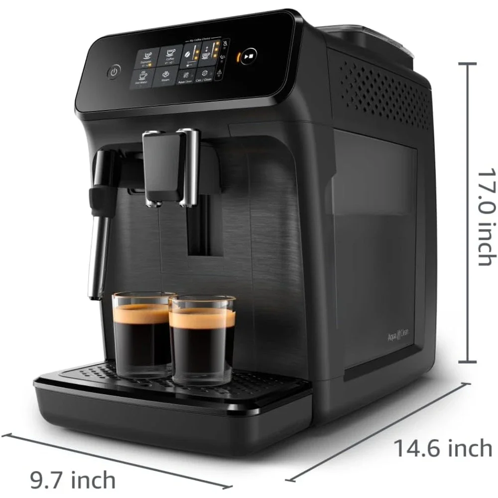 Fully Automatic Espresso Machine, Classic Milk Frother, 2 Coffee Varieties, Intuitive Touch Display, Portable Coffee Maker