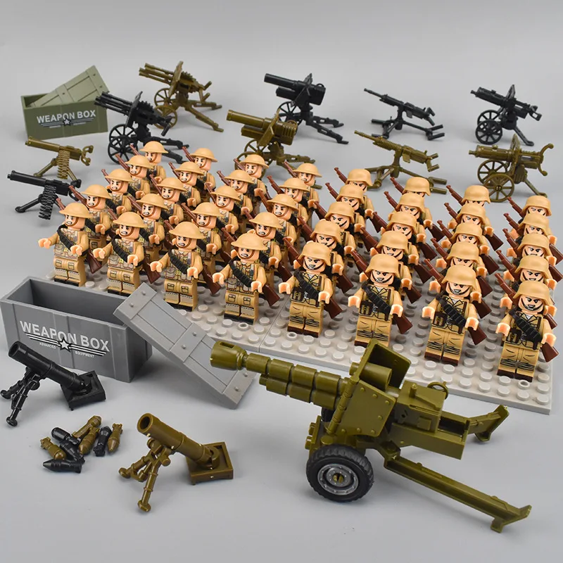 World War II Infantry, Military Soldiers, War, National Army, Mini Gun Model, Building Blocks, Building Blocks, Assembly Toys