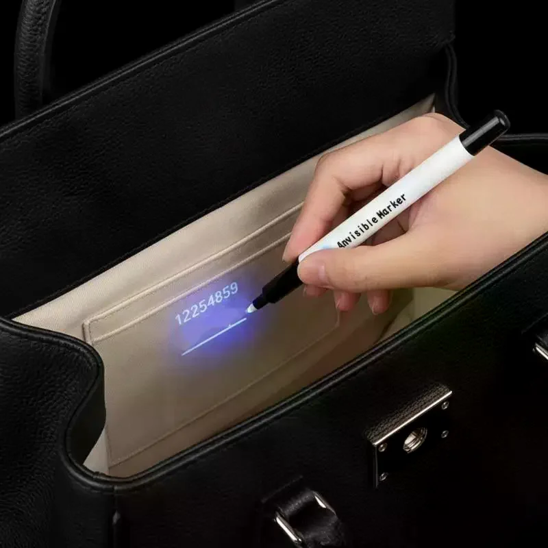 UV Invisible Ink Marker Pen Waterproof Permanent Anti-tamper Security Marker Secret Code Pen Ultraviolet Fluorescent Pen