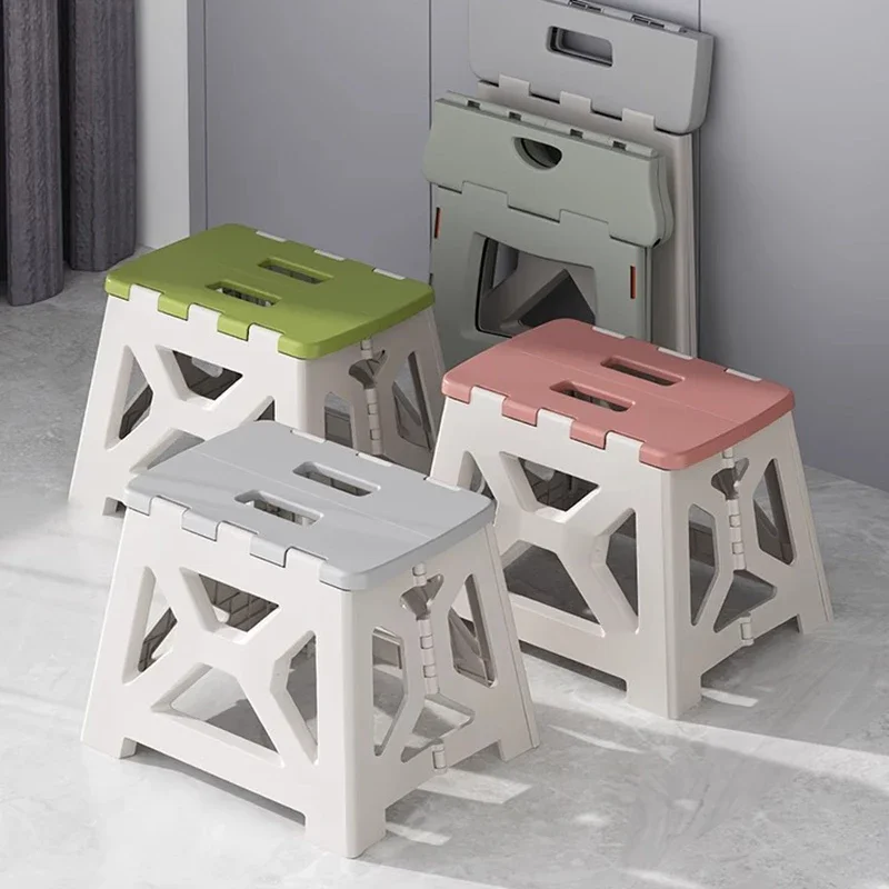 

Home Folding Stool Portable Fishing Chair Living Room Stool Bathroom Non-slip Bench Tabouret Pliant Furniture KMBS