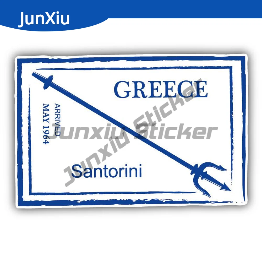 

Greece Santorini Retro Sailing Passport Stamp Sticker Car Camper Laptop Phone Guitar Yacht Sunscreen Bumper Scratch-proof Decal