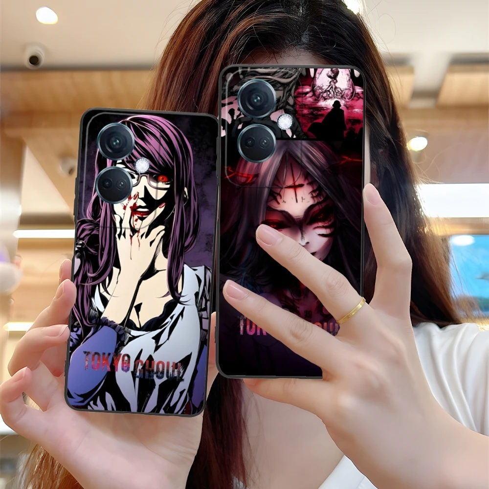 Tokyo Ghoul Rize Colour Mobile Cell Phone Case for OPPO Find X5 X3 X2 A93 Reno 8 7 Pro A74 A72 A53 Black Soft Phone Cover Shell