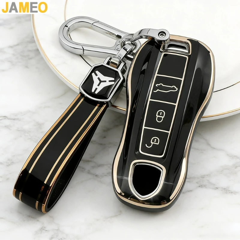 Para Porsche Cayenne 958 911 Lepin 996 Macan Boxster Panamera 997 944 924 Panamera 718 971 9YA TPU Shell Fob funda para llave de coche