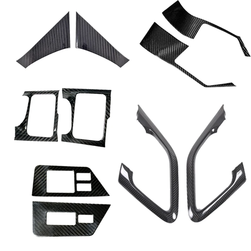 For Nissan GTR R35 2008-2016 Real Carbon Fiber Car Central Control Dash Gear Multimedia Car Door Trim Interior Accessories Kit