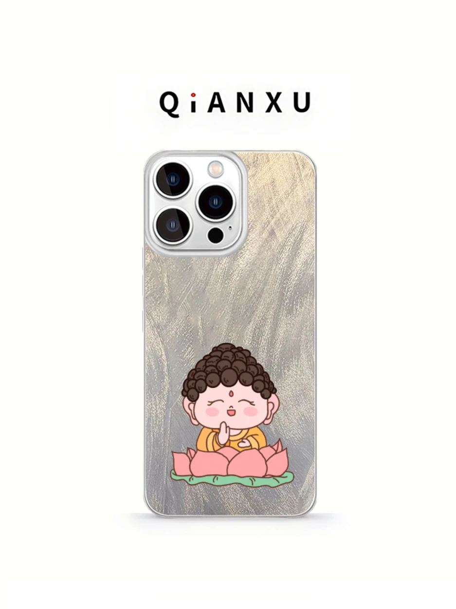 

QX iPhone 16 pro Max Soft Silicone Case Women's Style with Lanyard Simple High-End Feeling Protection Cover for Phone